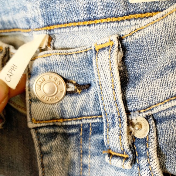 Rag & Bone Stretch Capri Jeans Button Closure Blue - Picture 5 of 8